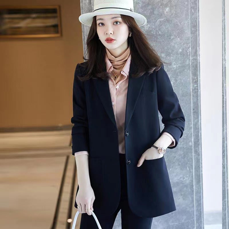 Veste de costume bleue grande taille pour femme