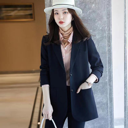 Veste de costume bleue grande taille pour femme