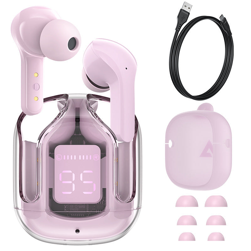 Mini auriculares inalámbricos Bluetooth con pantalla digital LED de alimentación