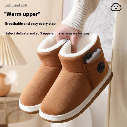 Chaussures chauffantes électriques Chaussons chauffants rechargeables pour pieds, chauffage à domicile, chaussures en coton chaud à régulation de température pour l'hiver