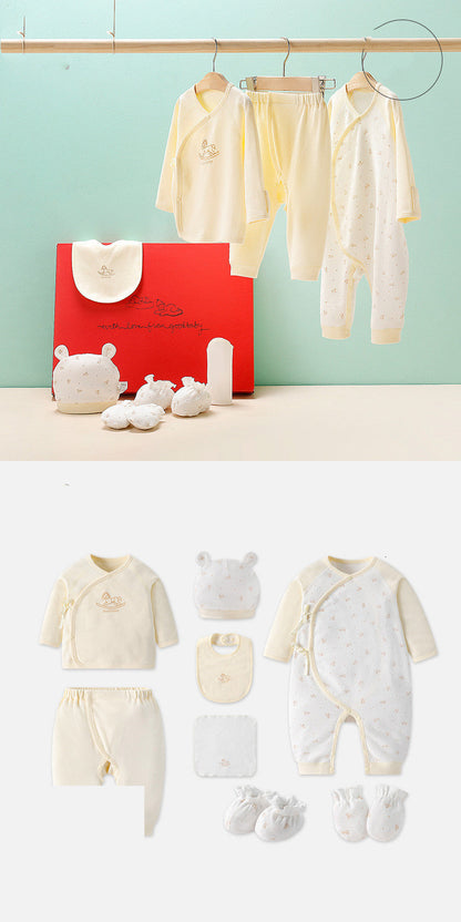 Coffret Cadeau Vêtements de Bébé Nouveau-né Bleu Clair Premium | Ensemble Essentiel de Layette 100 % Coton Doux avec Illustrations de Renard