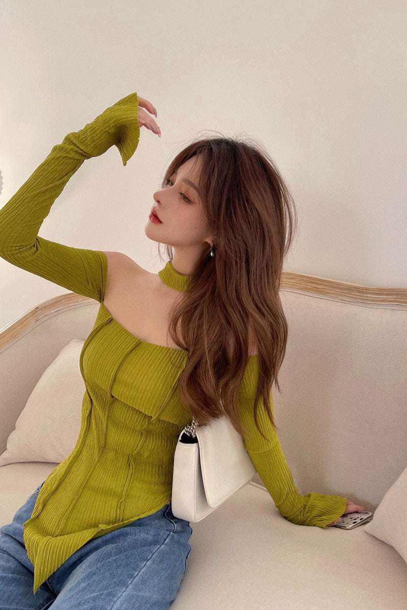 Women's One-Shoulder Knit Top