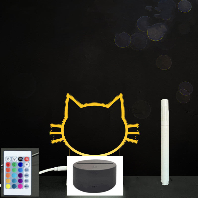 Tableau de messages manuscrits en acrylique 3D avec lumière LED