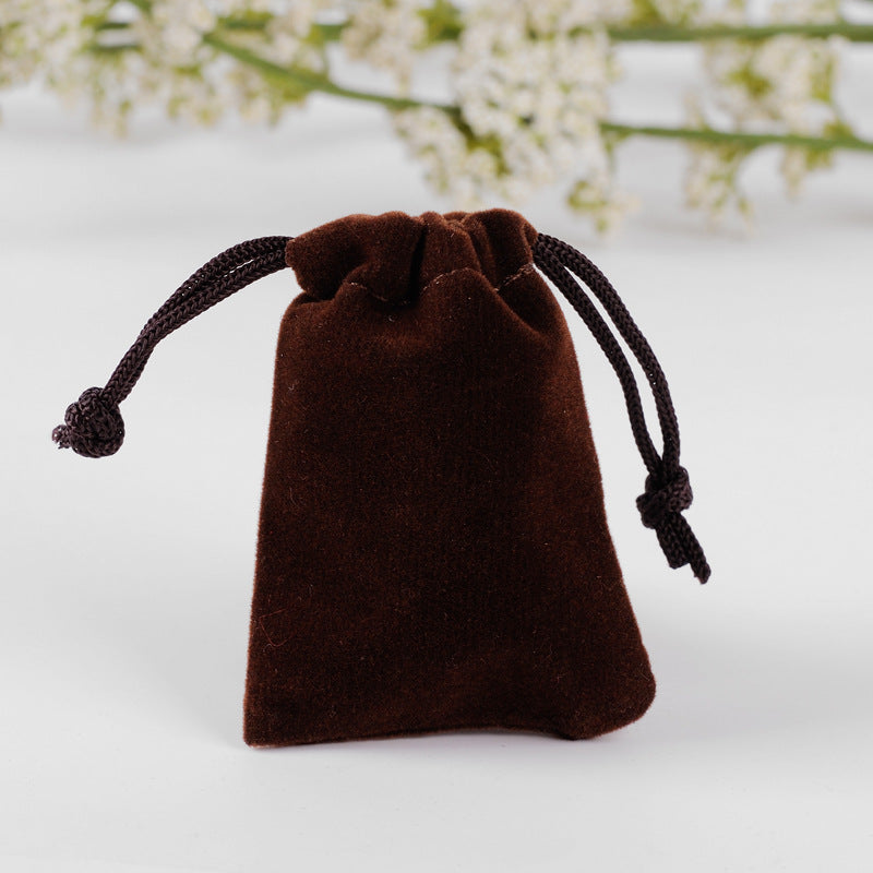 Pochette à Bijoux en Flanelle Unie avec Cordon de Serrage