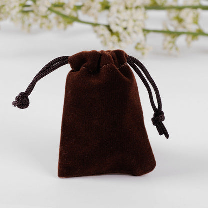 Pochette à Bijoux en Flanelle Unie avec Cordon de Serrage