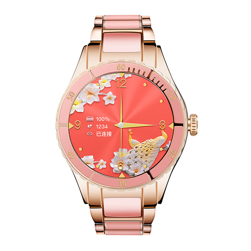 Montre Intelligente Femme Appel Bluetooth Lecteur de Musique Fréquence Cardiaque Bracelet de Sport