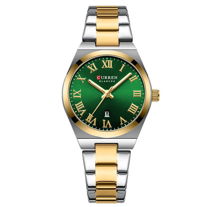 Women's Fashion Calendar Women's Watch Casual Steel Belt