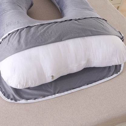 Pillow Lying On The Side With Detachable Crystal Velvet G-shaped Waist Pillow