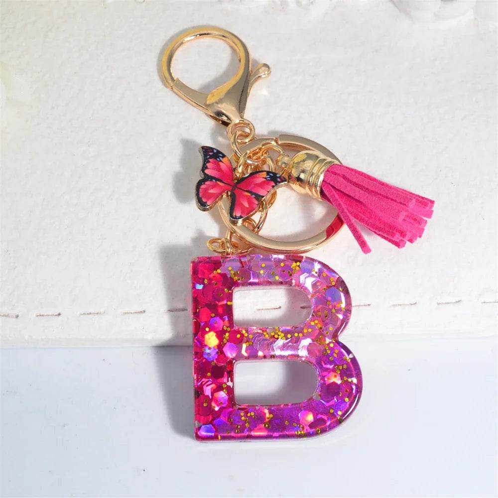 Personalized Butterfly Tassel Keychain 💖