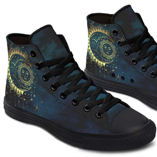 Chaussures montantes en toile imprimées pour couple