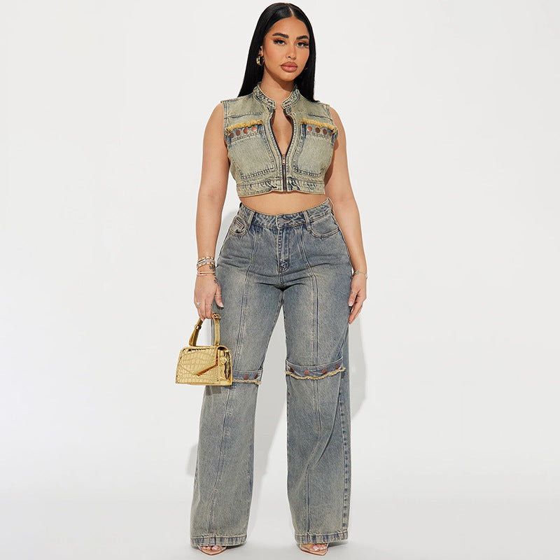 Y2K Baggy Wide Leg Jeans – Women’s Vintage Denim Pants