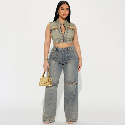Y2K Baggy Wide Leg Jeans – Women’s Vintage Denim Pants
