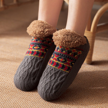 Chaussettes d'intérieur antidérapantes chaudes pour hommes et femmes, idéales pour l'automne et l'hiver