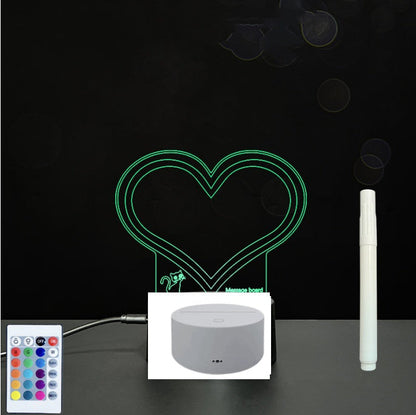 Tableau de messages manuscrits en acrylique 3D avec lumière LED