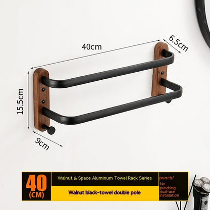 Solid Wood Towel Rack Wall Hanging Multi-bar