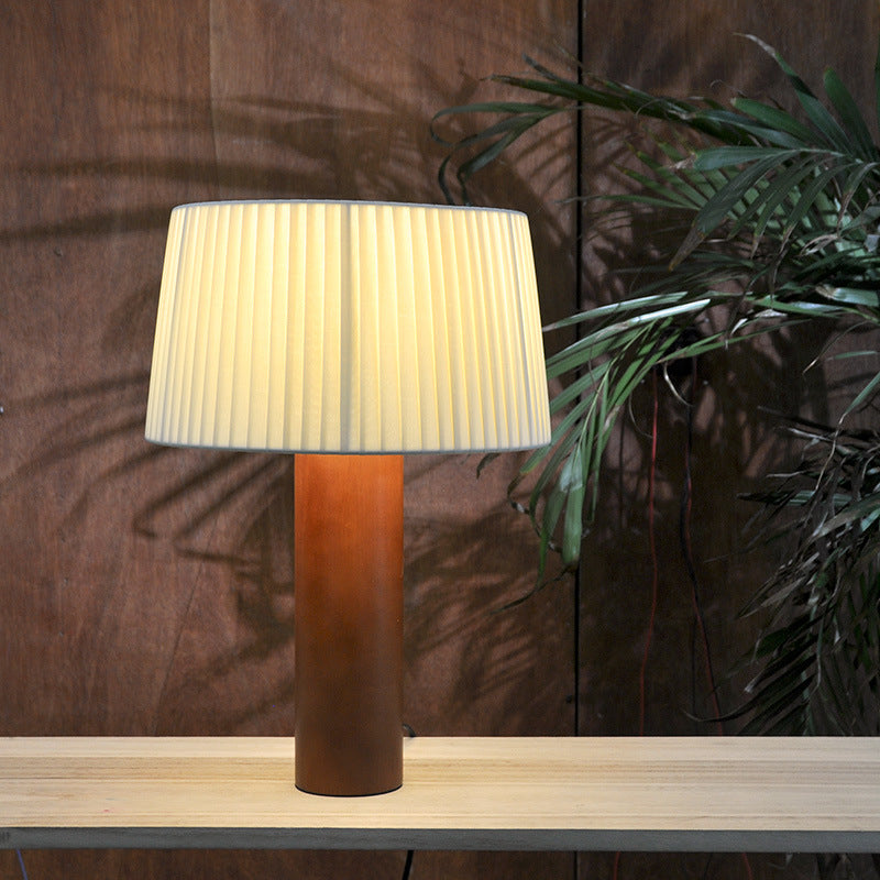 Pleated Table Living Room Study Bedroom Style Style Solid Wood Bedside Lamp