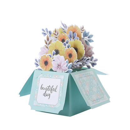 Cartes de vœux 3D Fête des Mères Fleurs sculptées à la main en papier