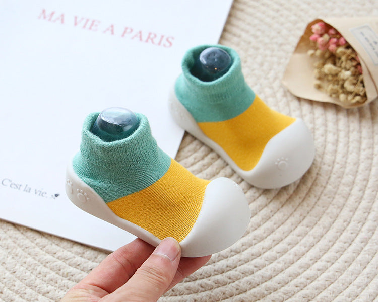 Chaussons Chaussettes, Chaussures Antidérapantes Bébé, Semelle Souple, Couvre-Chaussures d'Intérieur, Pieds