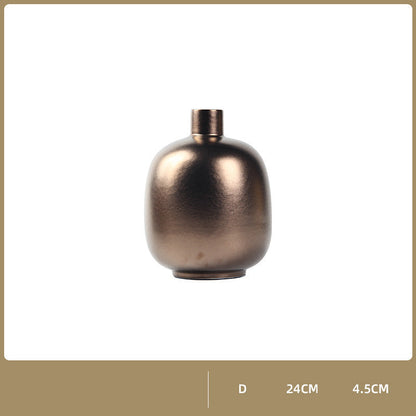 Modern And Simple Golden Ceramic Vase Ornaments Nordic Net Red Creative