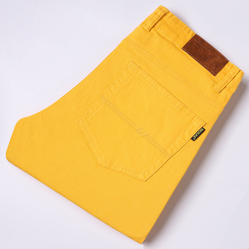Jean décontracté taille mi-haute stretch slim tout-assorti