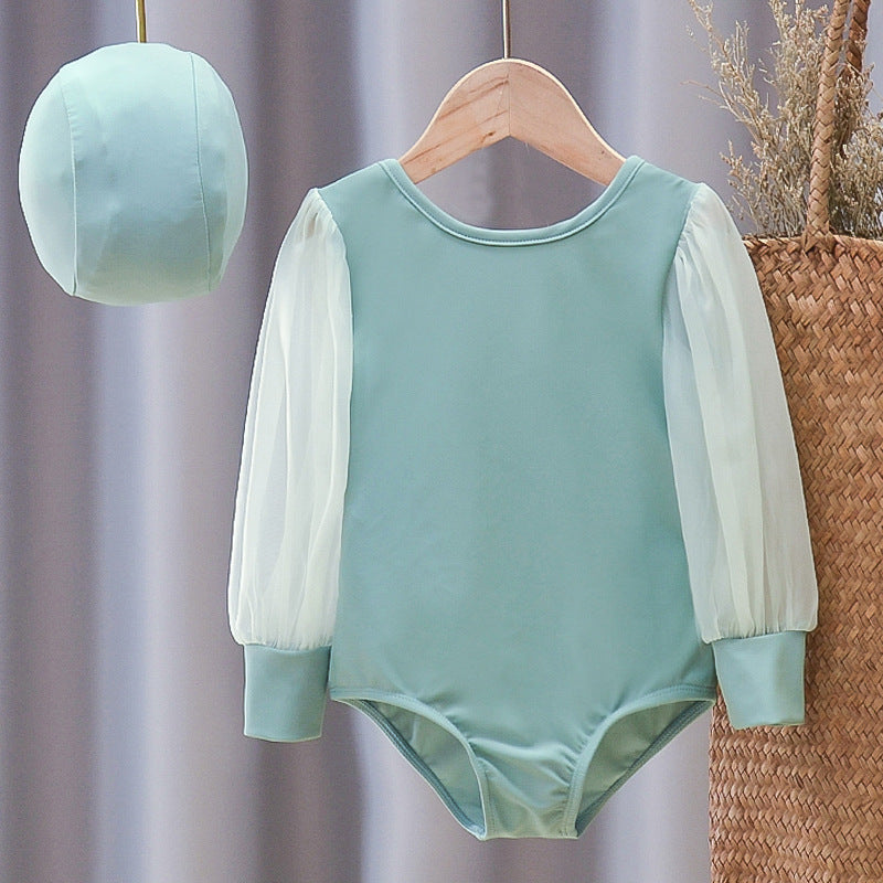 Maillot de bain enfant fille Manches longues Bébé Fille Maillot de bain une pièce Été