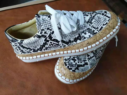 Chaussures Femme Plateforme Serpent Imprimé Mode Décontracté