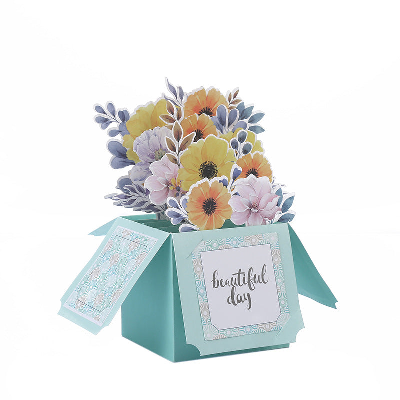 Cartes de vœux 3D Fête des Mères Fleurs sculptées à la main en papier