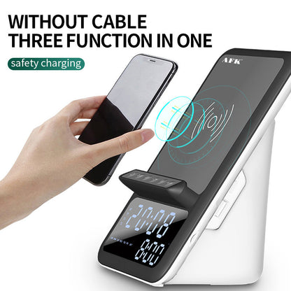 Réveil avec haut-parleur Bluetooth et support de téléphone pour chargeur sans fil