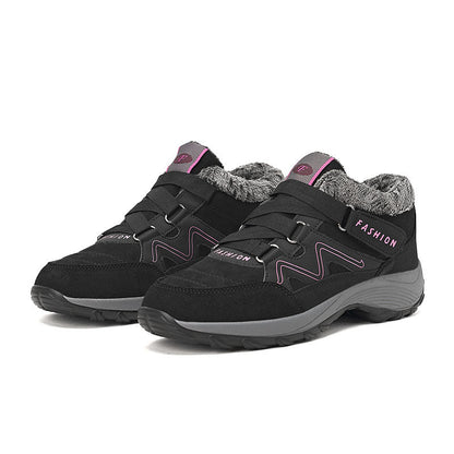Bottes de neige pour femmes, doublées polaire, chaussures thermiques grande taille, chaussures décontractées portables d'extérieur pour femmes