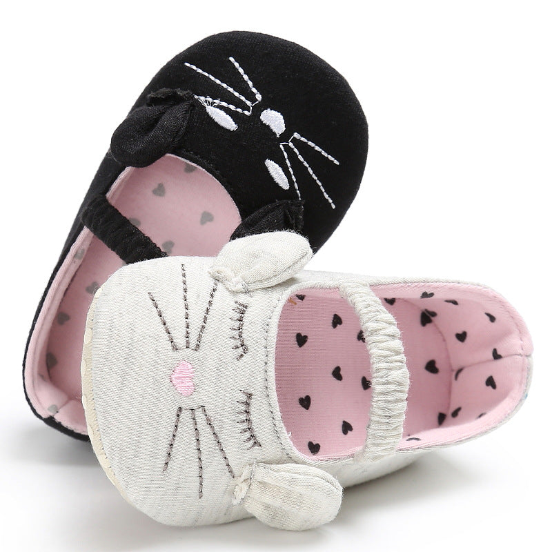 Chaussures de marche à semelles souples pour bébé fille Trésor Lapin Mignon en coton