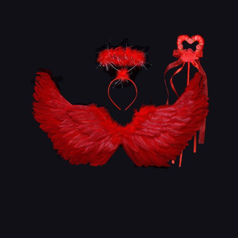 Ailes Accessoires Fleur Fille Robe De Fête Halloween Noël Spectacle Ailes en Plumes