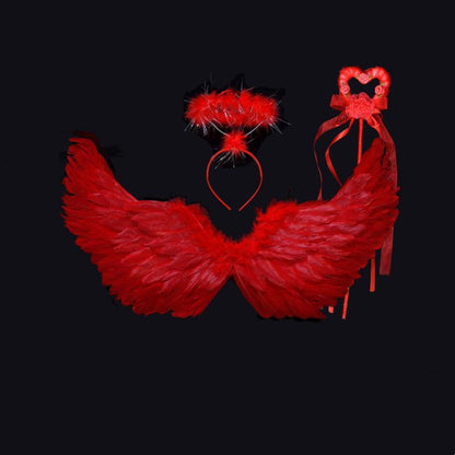Ailes Accessoires Fleur Fille Robe De Fête Halloween Noël Spectacle Ailes en Plumes