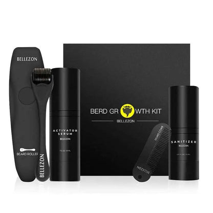 Beard Growth Kit with Serum and Dermaroller