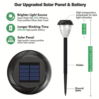 10-Pack Solar Pathway Lights – Bright White LED, Auto On/Off, Mandala Pattern Moktan Sabai