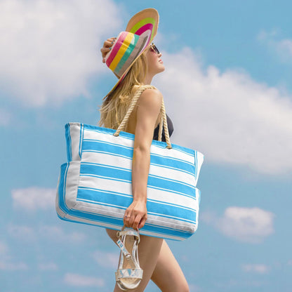 Waterproof Oversized Beach Tote Bag 20L Sandproof Zip Travel Carryall