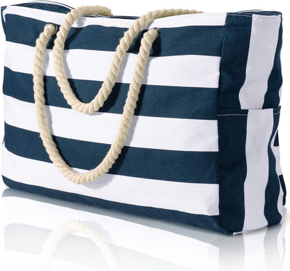 Waterproof Oversized Beach Tote Bag 20L Sandproof Zip Travel Carryall