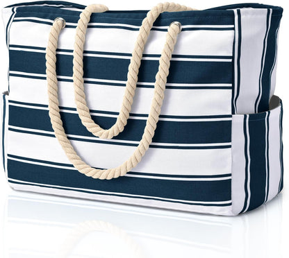 Waterproof Oversized Beach Tote Bag 20L Sandproof Zip Travel Carryall