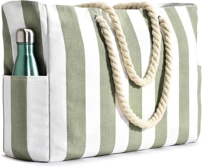 Waterproof Oversized Beach Tote Bag 20L Sandproof Zip Travel Carryall