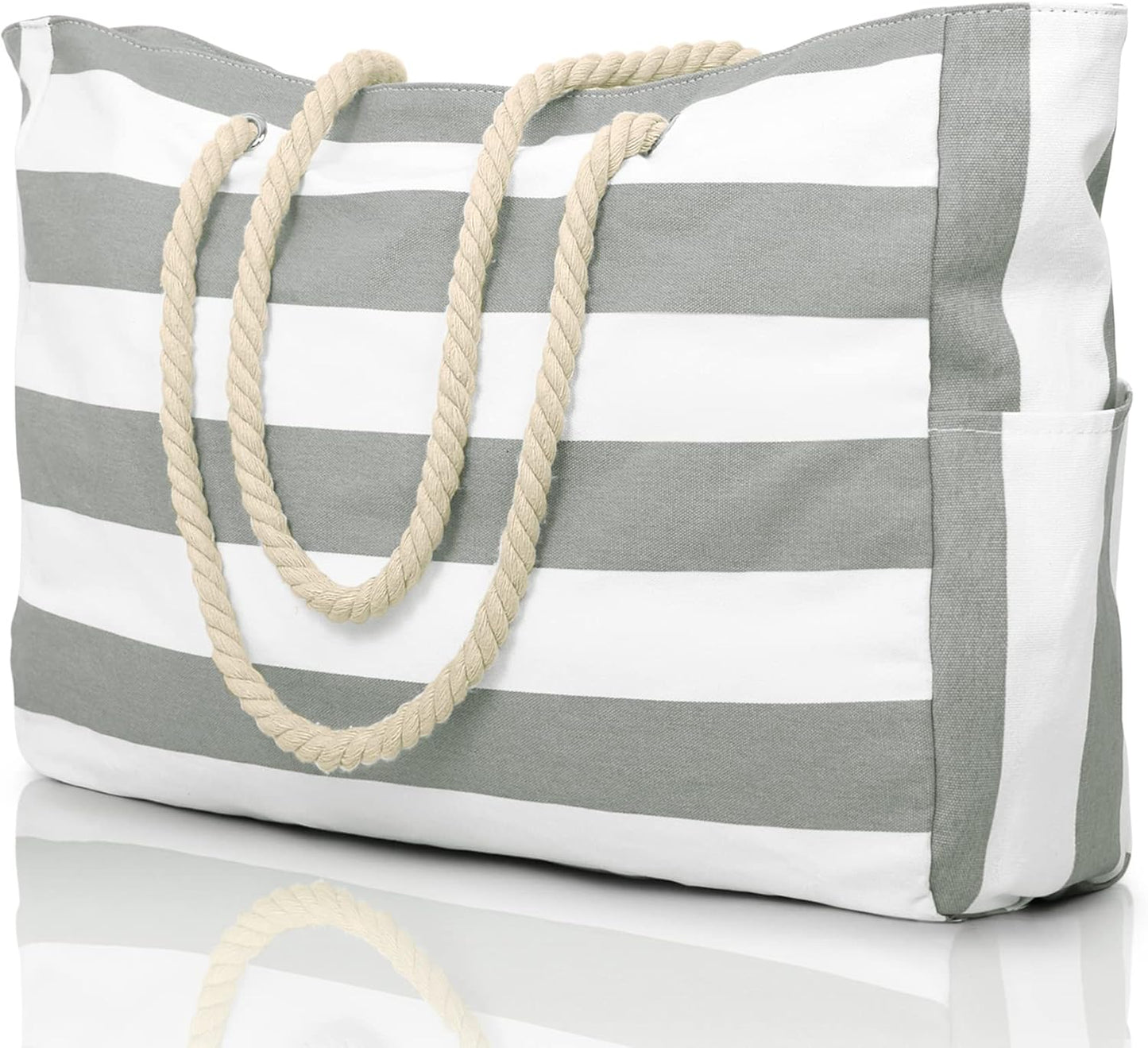 Waterproof Oversized Beach Tote Bag 20L Sandproof Zip Travel Carryall