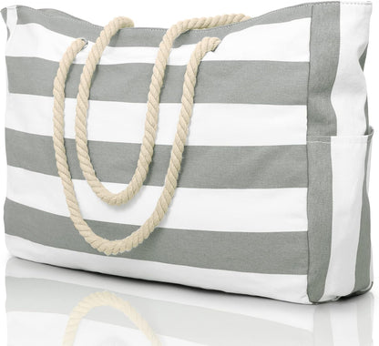 Waterproof Oversized Beach Tote Bag 20L Sandproof Zip Travel Carryall