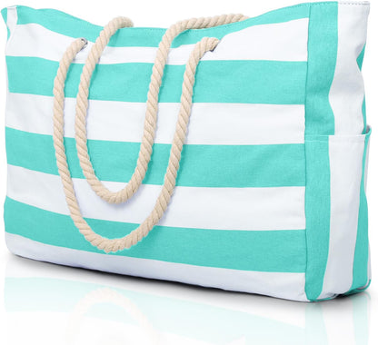 Waterproof Oversized Beach Tote Bag 20L Sandproof Zip Travel Carryall