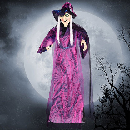 Juguete de bruja eléctrico activado por voz de Halloween, Festival de Fantasmas, Accesorios de arreglo para decoración exterior de bar