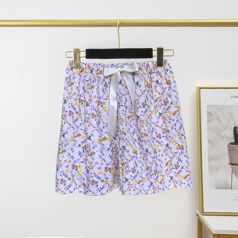 Pantalon de pyjama en soie de coton pour femme, short d'été fin et décontracté