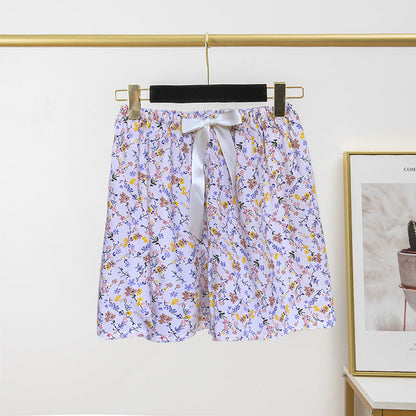 Pantalon de pyjama en soie de coton pour femme, short d'été fin et décontracté