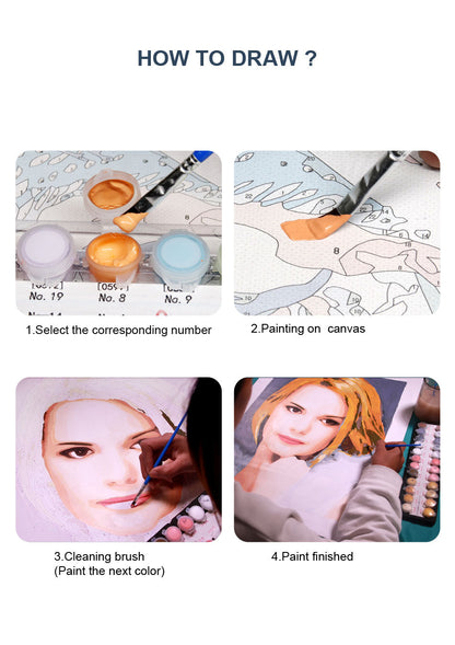 Pintura al Óleo Hecha a Mano para Bricolaje, Corazón Caminando, Regalo de Cumpleaños, Día de San Valentín Qixi, Foto para Novia, Novio, Pareja, Amigas