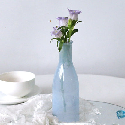 Morandi Glass Vase – White & Blue Decorative Flower Vase for Living Room, Dining & Home Decor