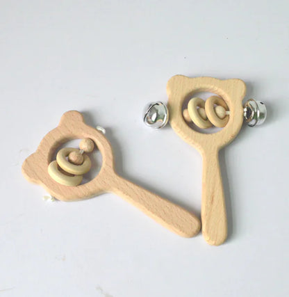Wooden Beech Handle Chewing Baby Toy