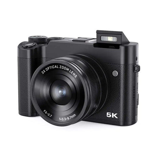 Appareil photo numérique 5K noir avec zoom optique 3x
