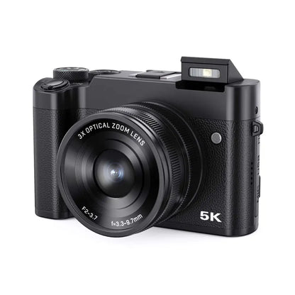 Black 5K Digital Camera with 3x Optical Zoom
