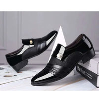 Black and White Mesh Patent Leather Shoes